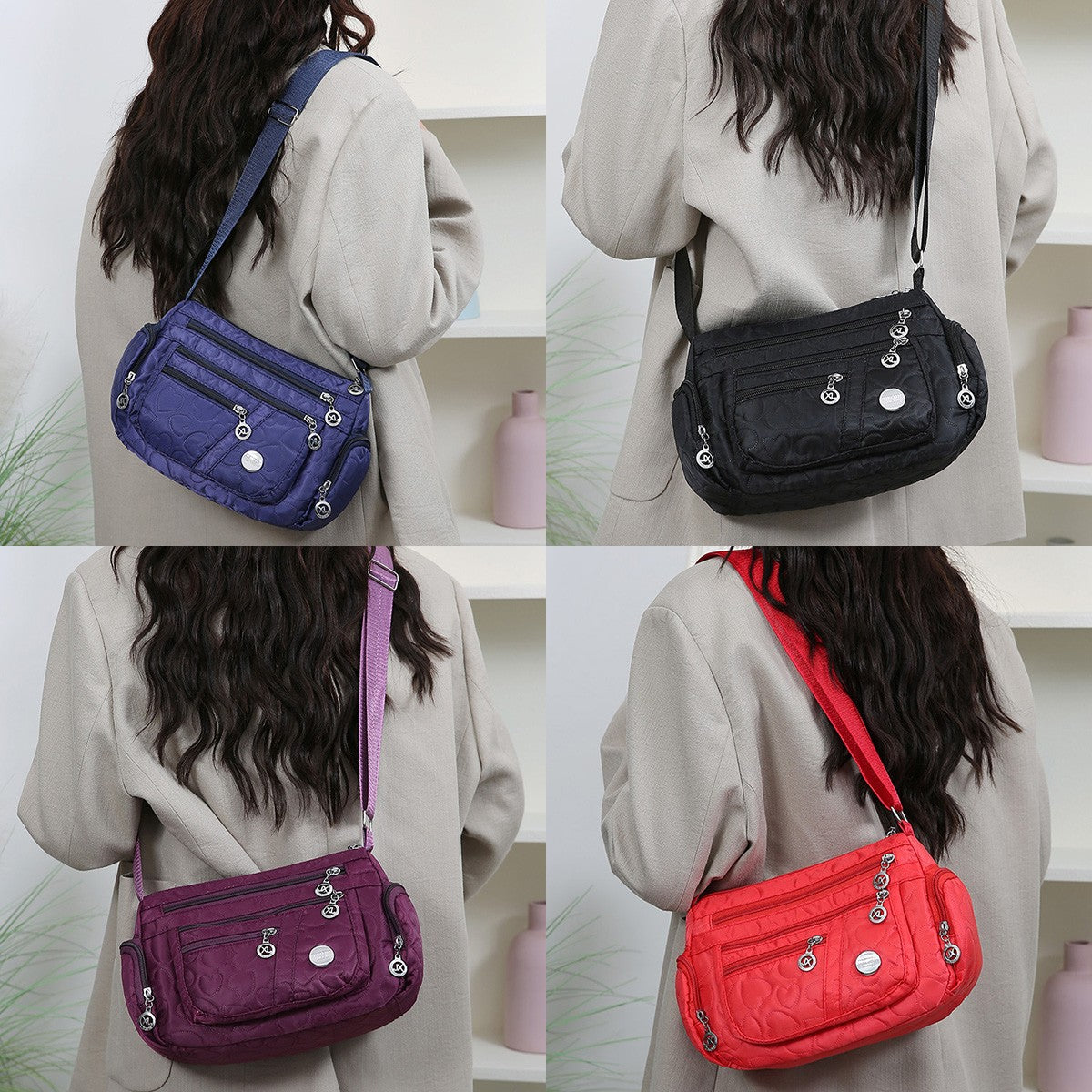 Women Crossbody Bags Large Capacity Waterproof Handbag Shoulder Bag Wallet Purse