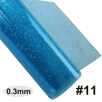 30X120Cm Clear Transparent Jelly Vinyl PVC Fabric with Glitter Powder Leather for Handbbages Bows Home Decoration DIY BH049